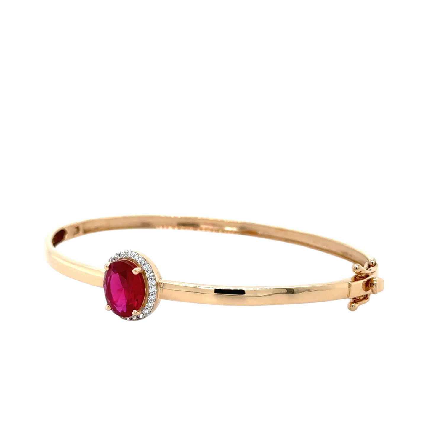 Gold Bracelet with Ruby Centerpiece