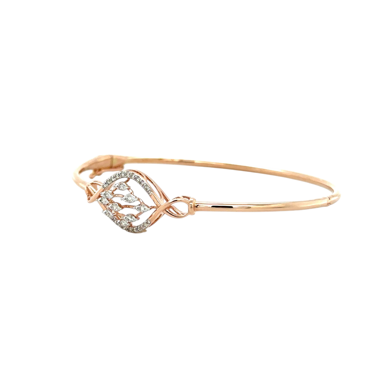Intricate Rose Gold Diamond Infinity Bracelet