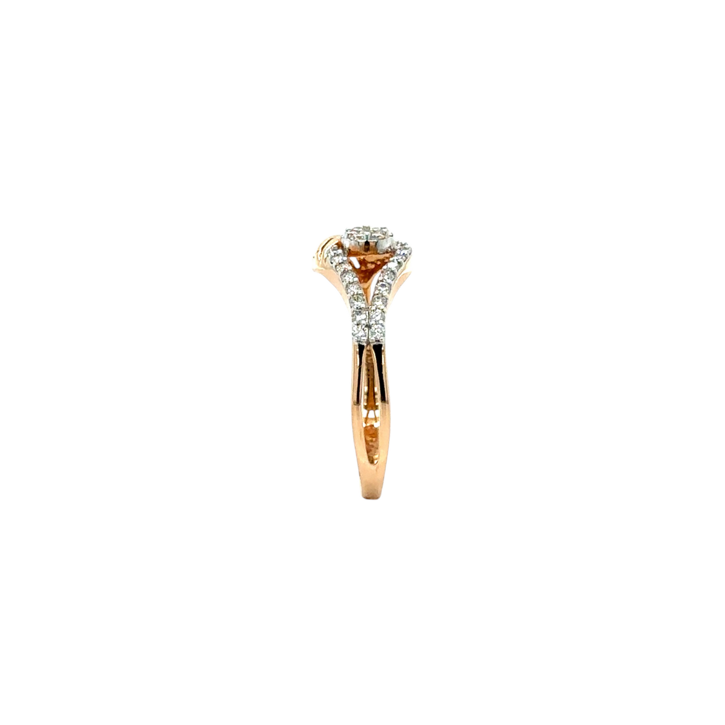 Flowing Diamond Swirl Ring