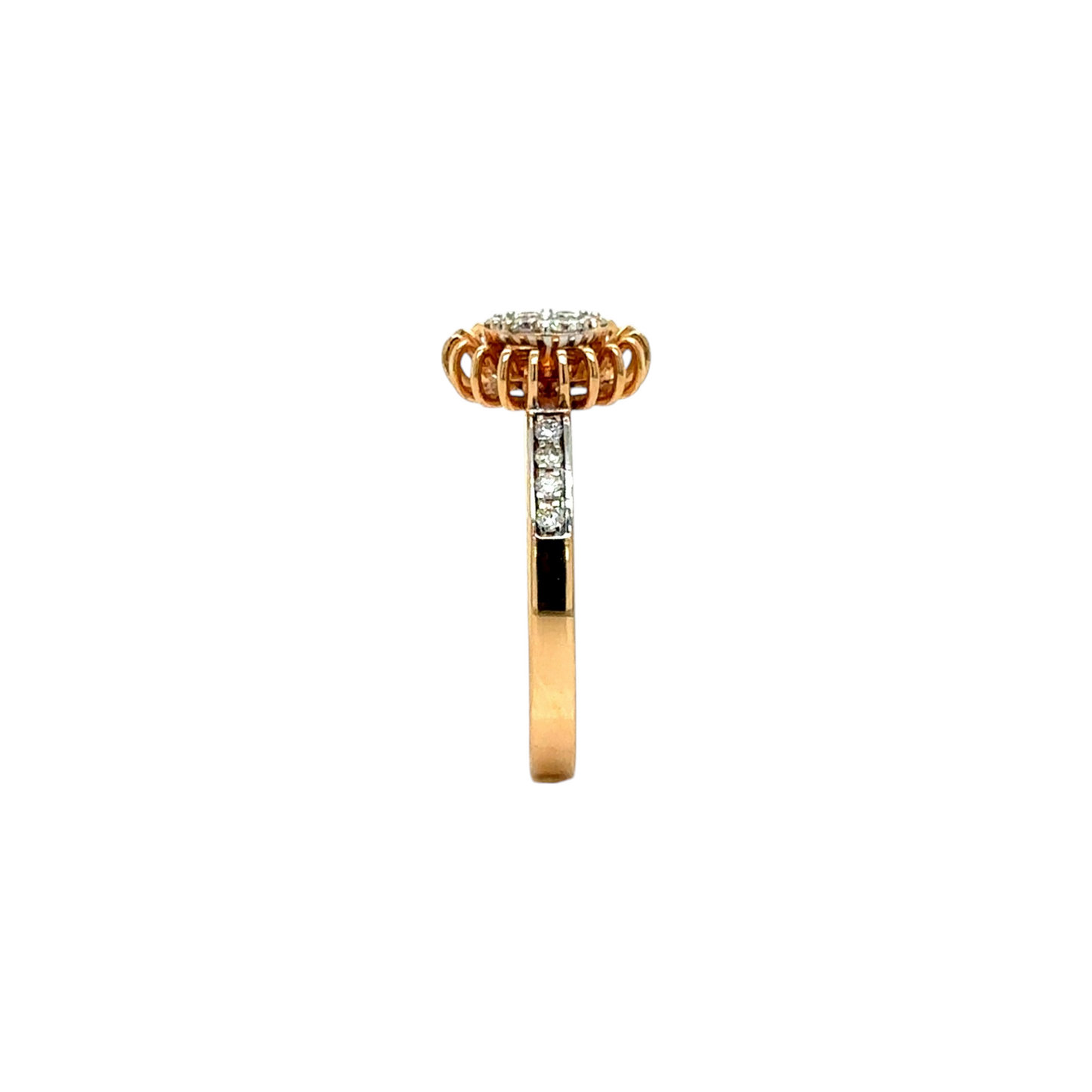 Sunburst Diamond Halo Ring