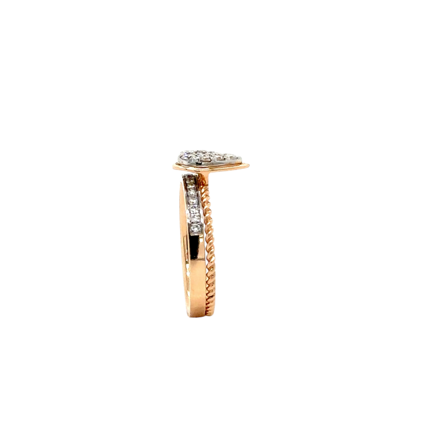 Chic Diamond Stacking Rings with Pear-Cut Accent
