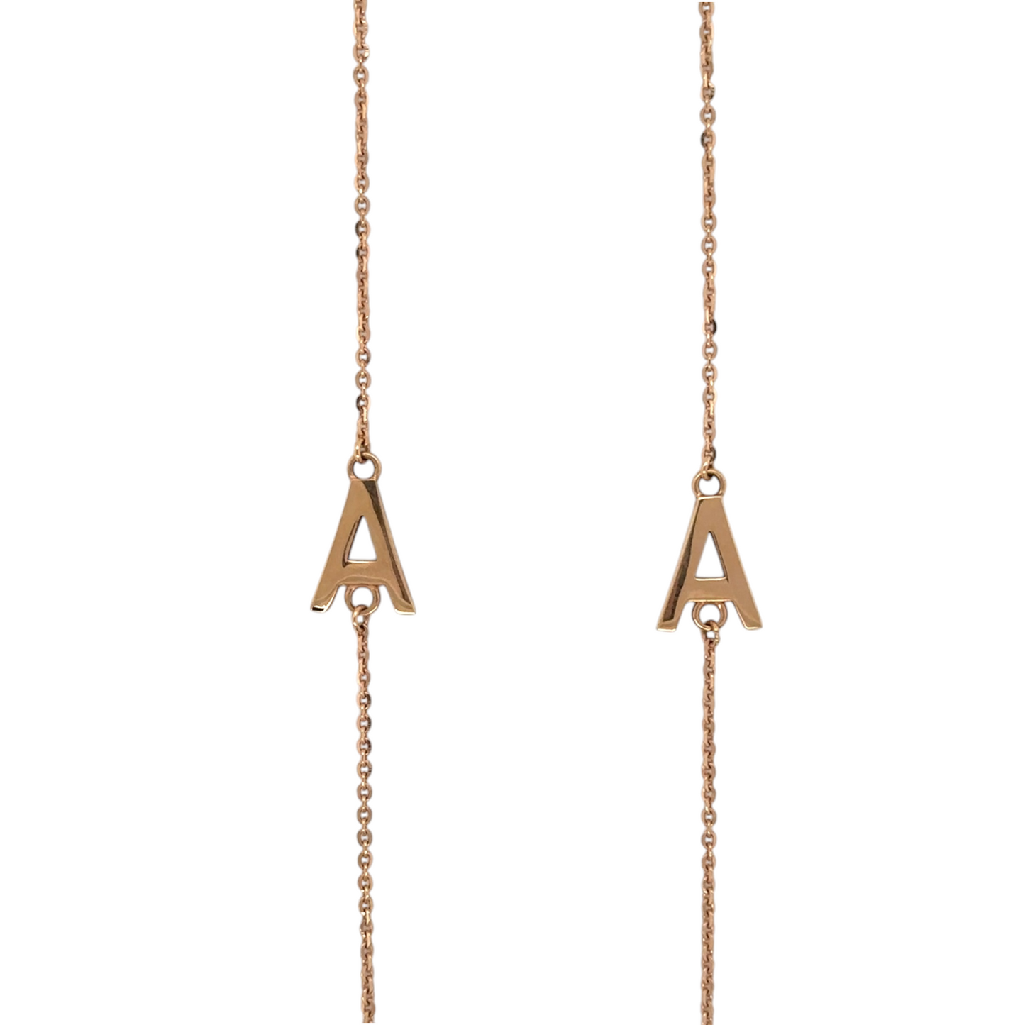 Personalized Rose Gold Initial "A" Necklace
