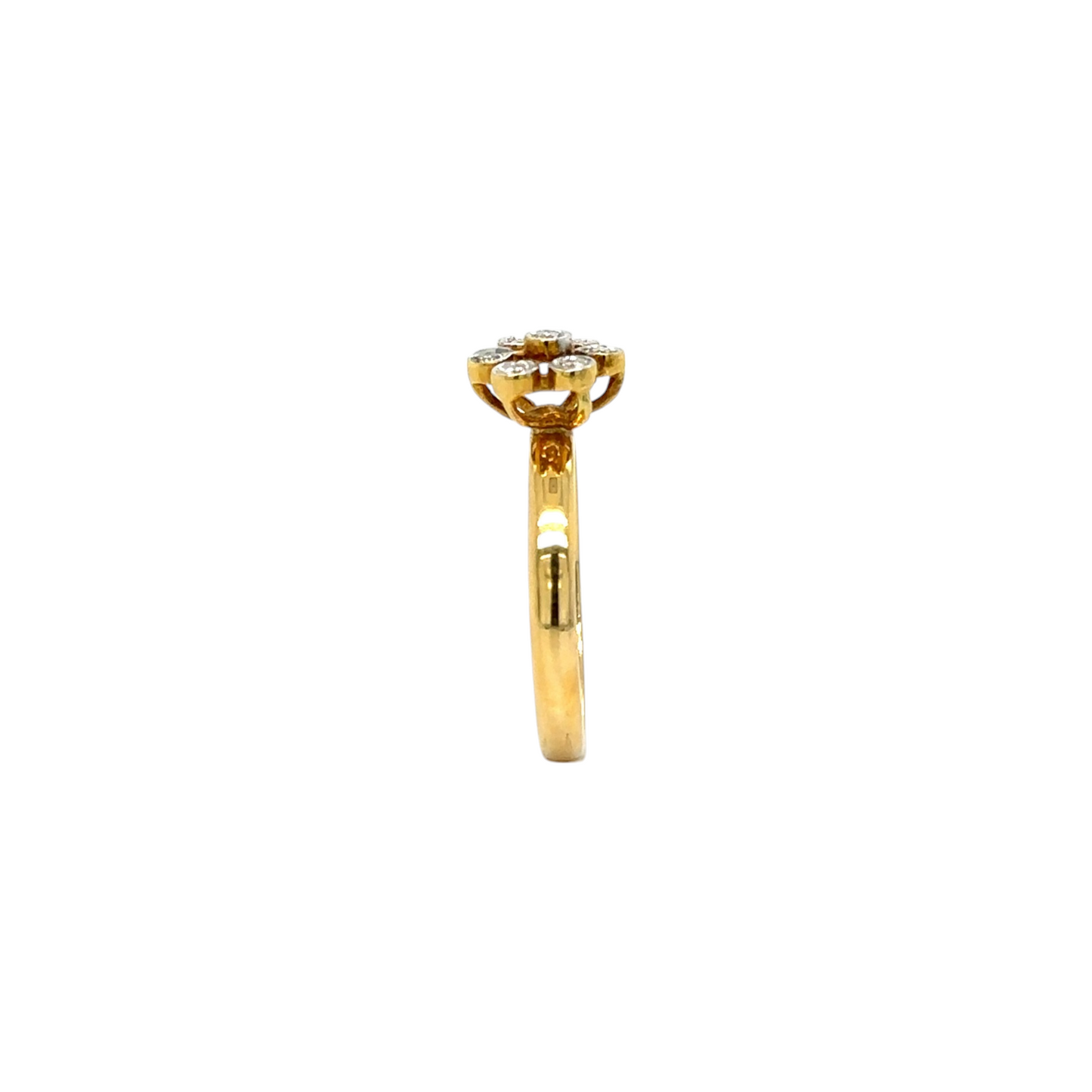 Bezel Set Floral Diamond Ring