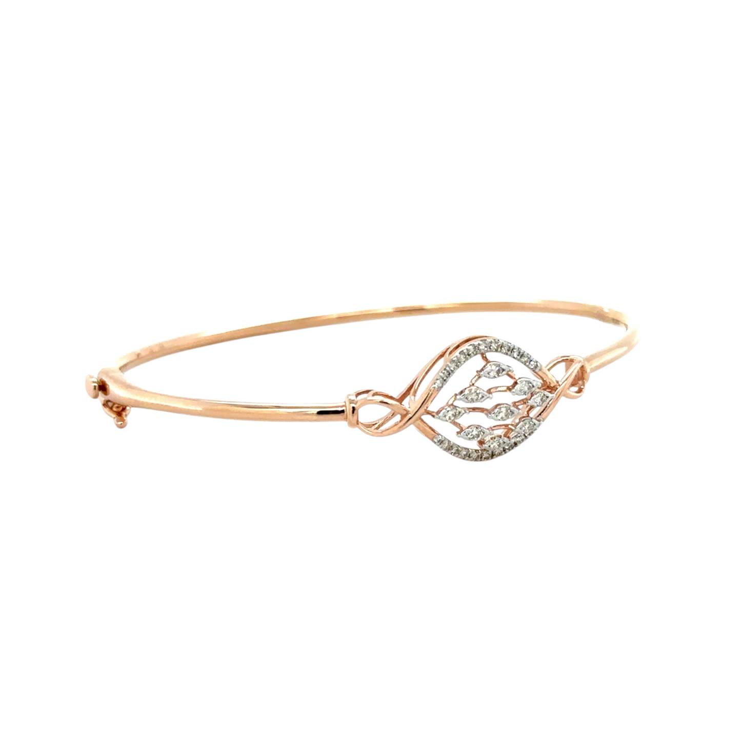 Intricate Rose Gold Diamond Infinity Bracelet