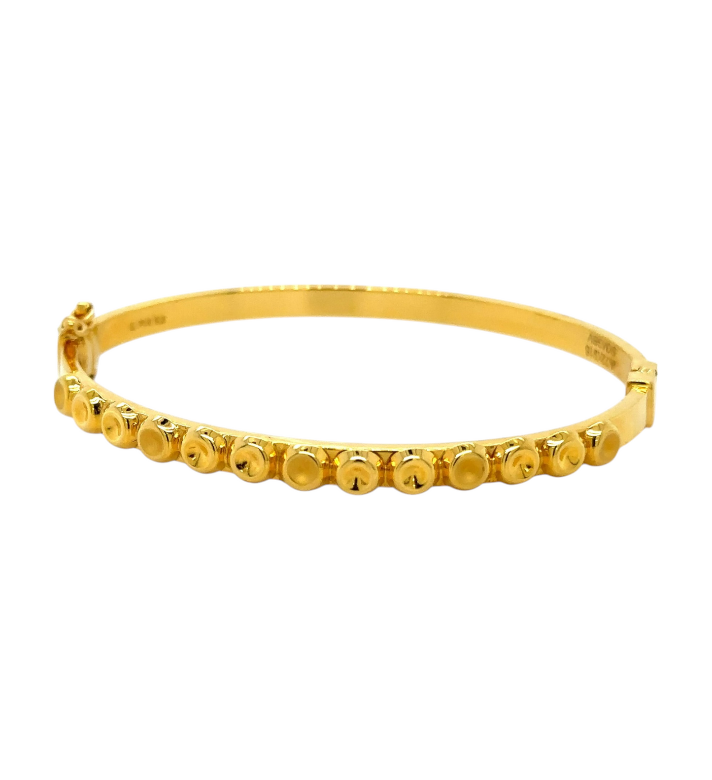 Gold Bracelet with Modern Circular Motif Design