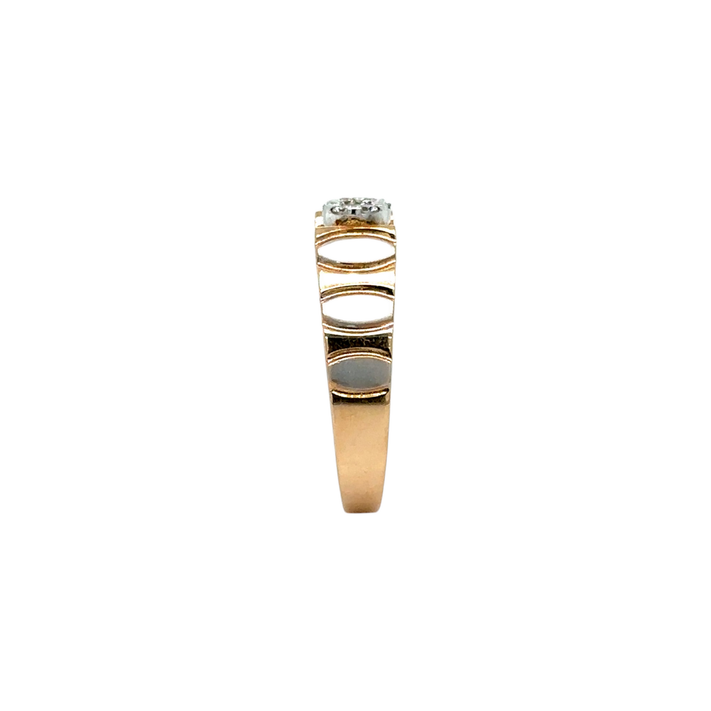 Elegant Diamond Men's Ring with Textured Band