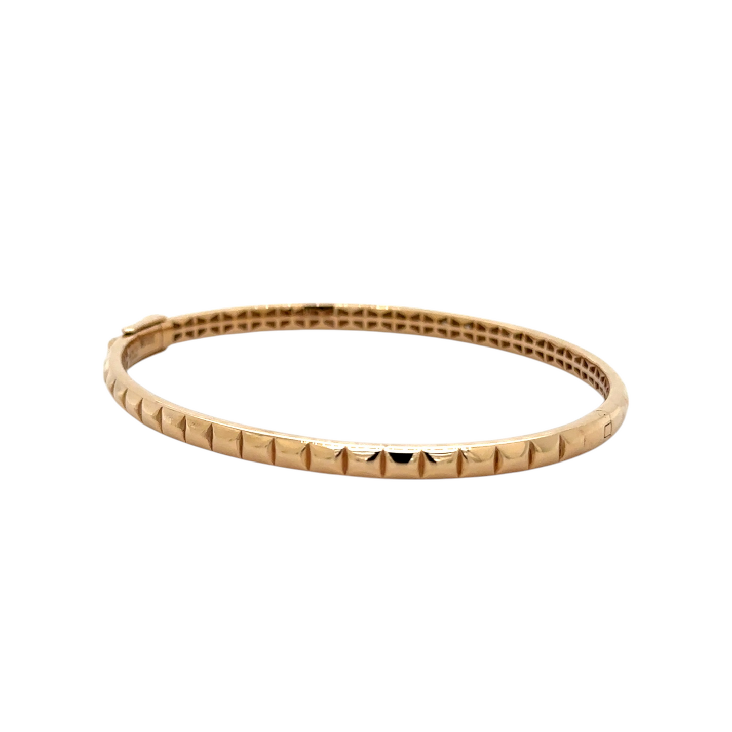 Geometric Gold Bracelet with Pyramid Motif