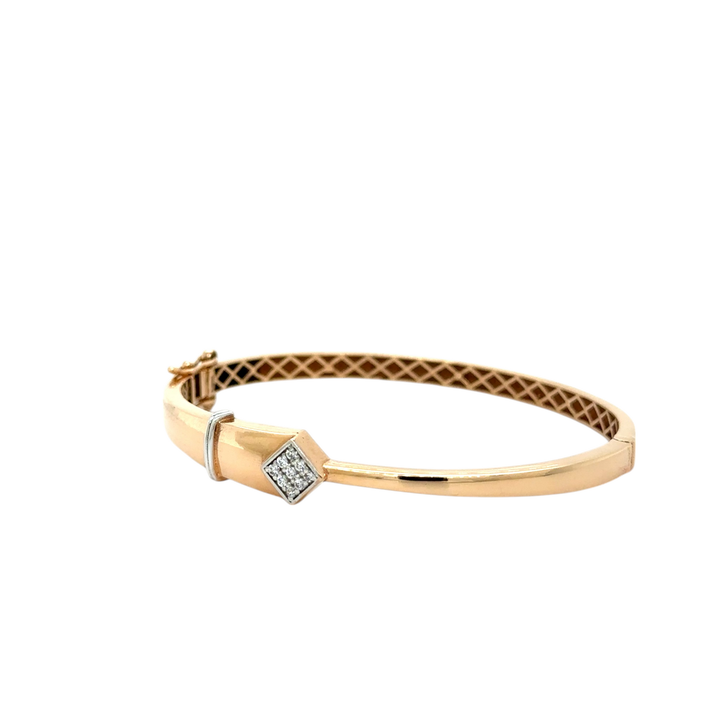Gold Bracelet with Diamond-Shaped Accent