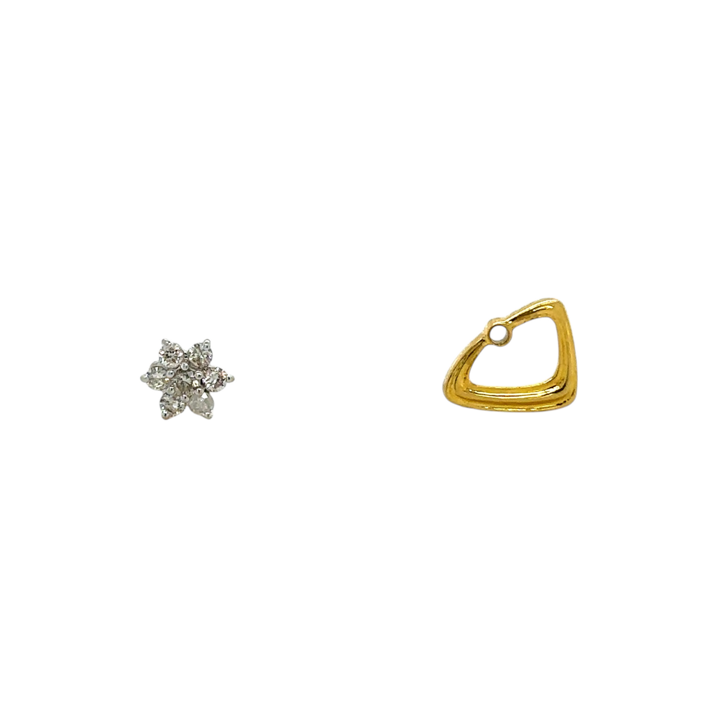Modern Floral Diamond Stud Earrings