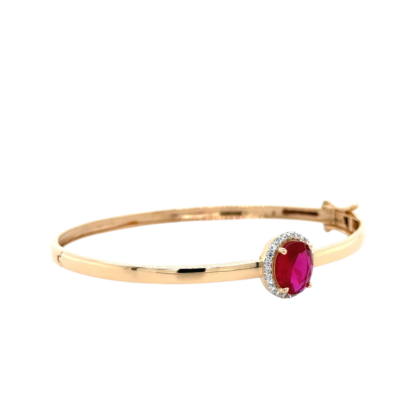 Gold Bracelet with Ruby Centerpiece