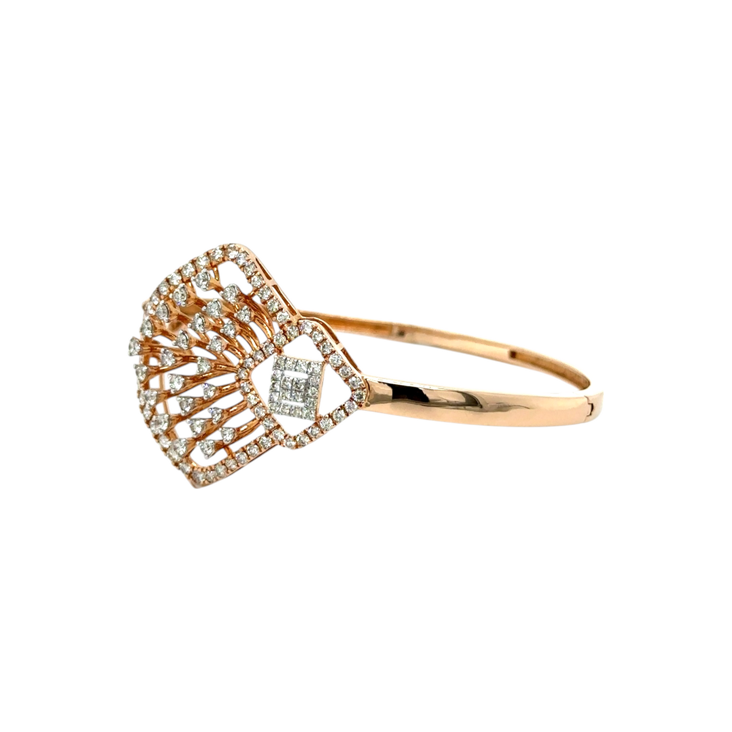 Elegant Diamond-Studded Rose Gold Bracelet