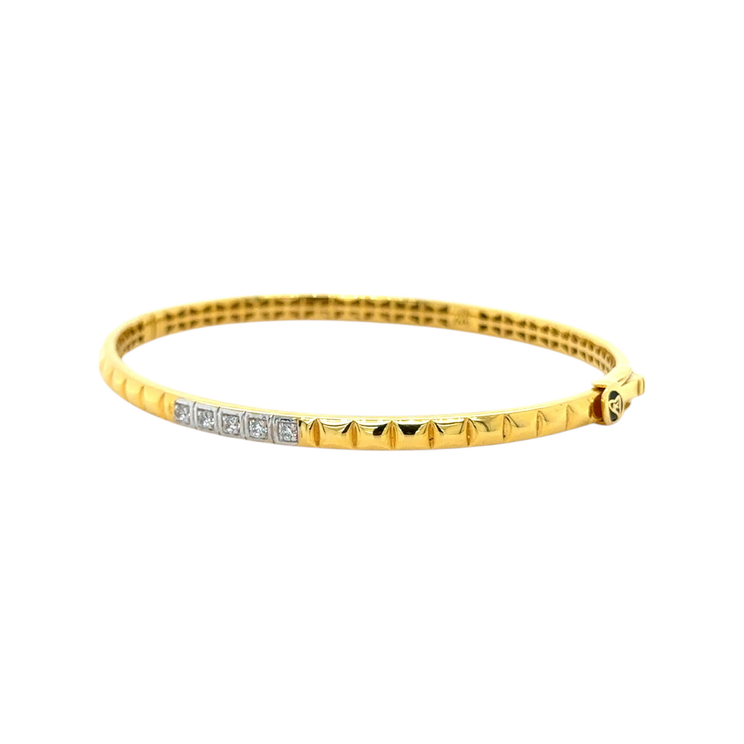 Gold Bracelet with Silver Highlights