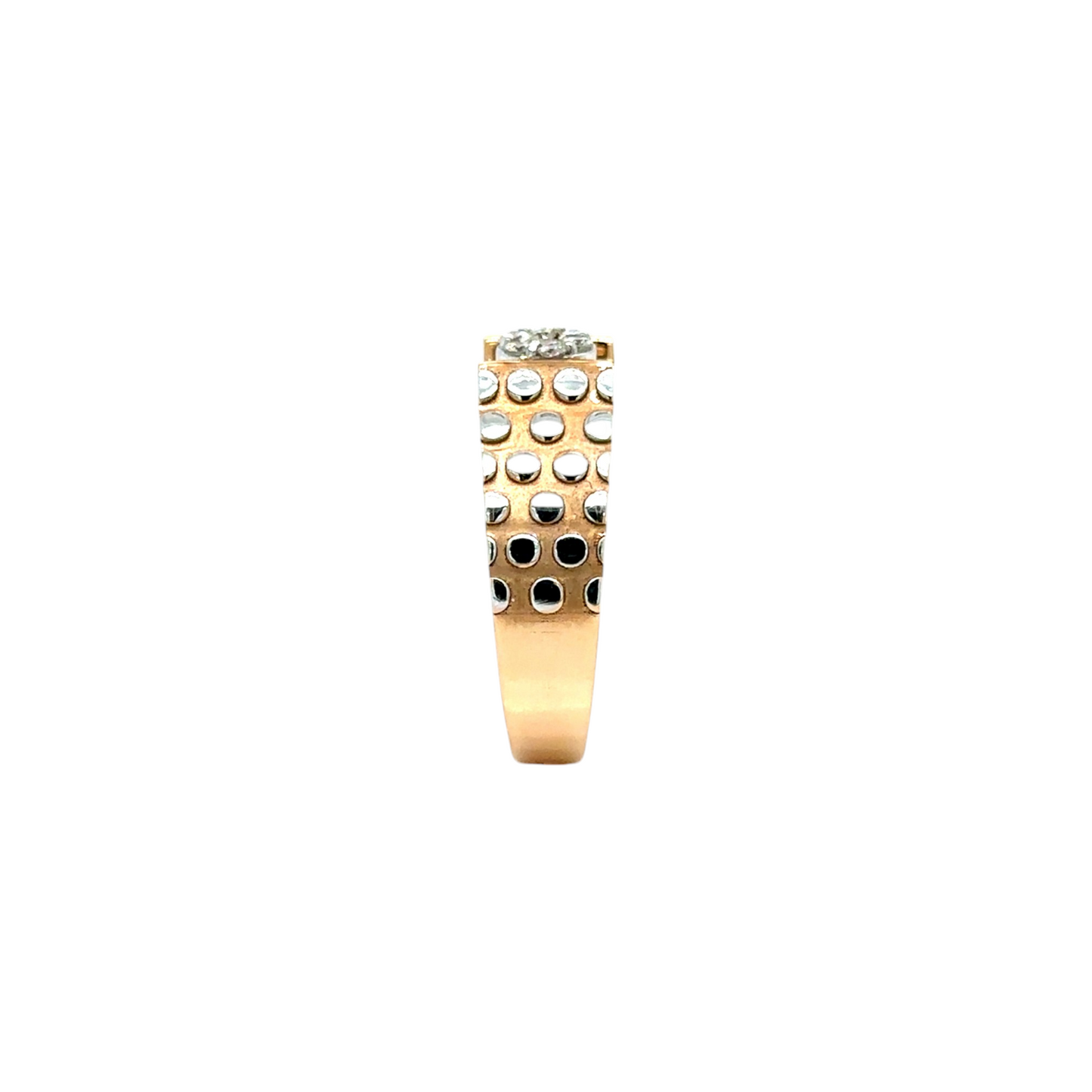 Modern Diamond Men's Ring with Unique Perforated Design