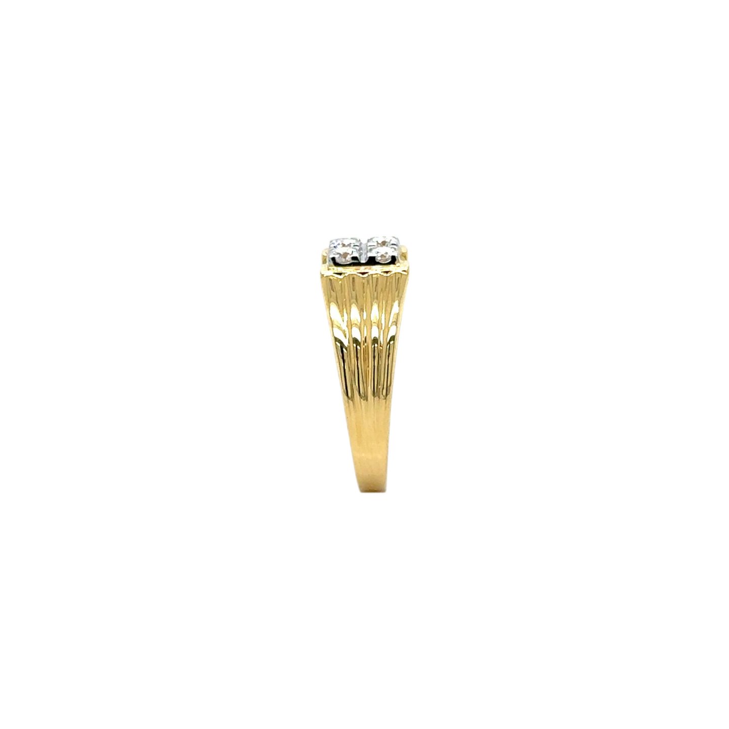 Bold Gold Men's Ring with Quad Diamond Setting