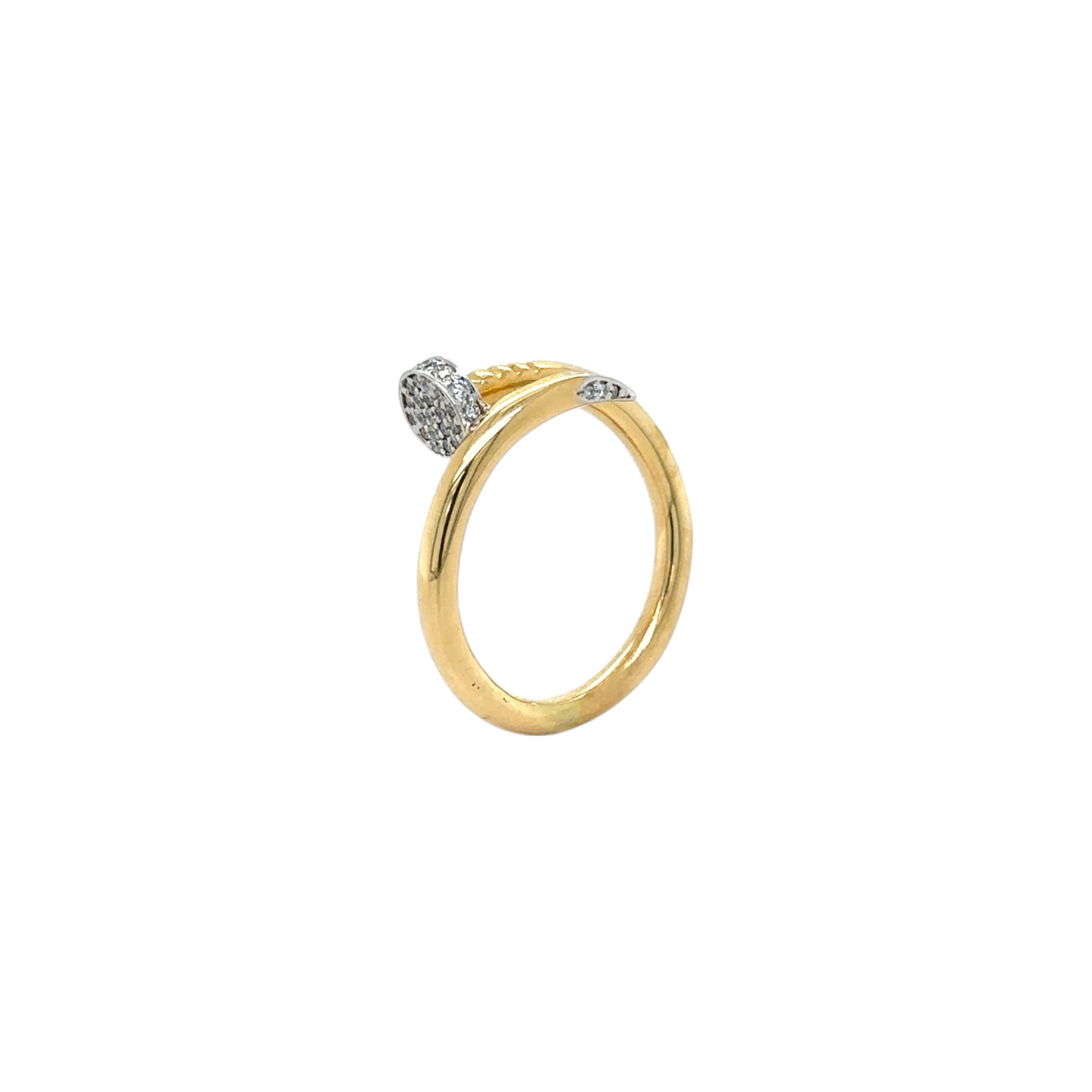 Sleek Nail-Inspired Diamond Ring