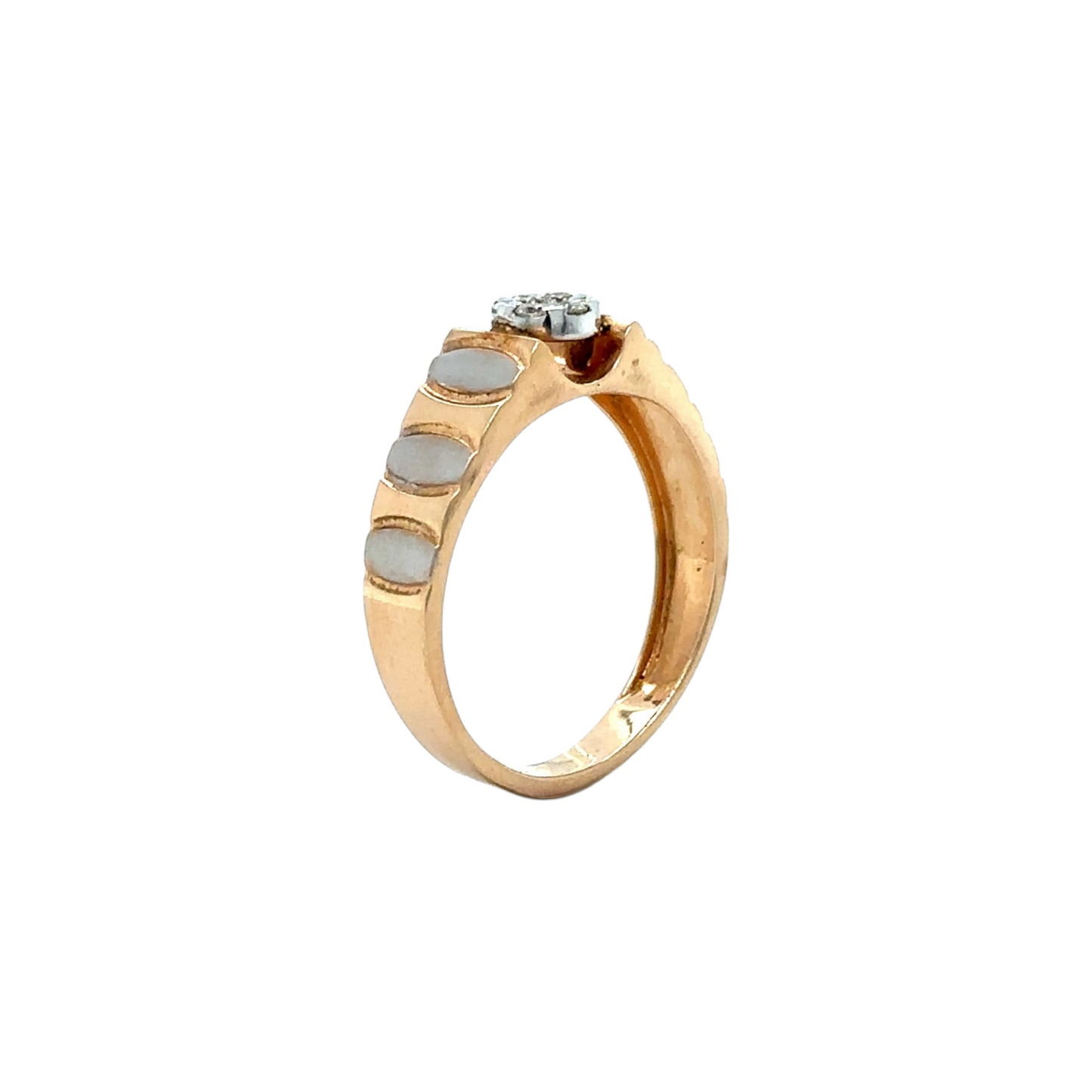 Elegant Diamond Men's Ring with Textured Band