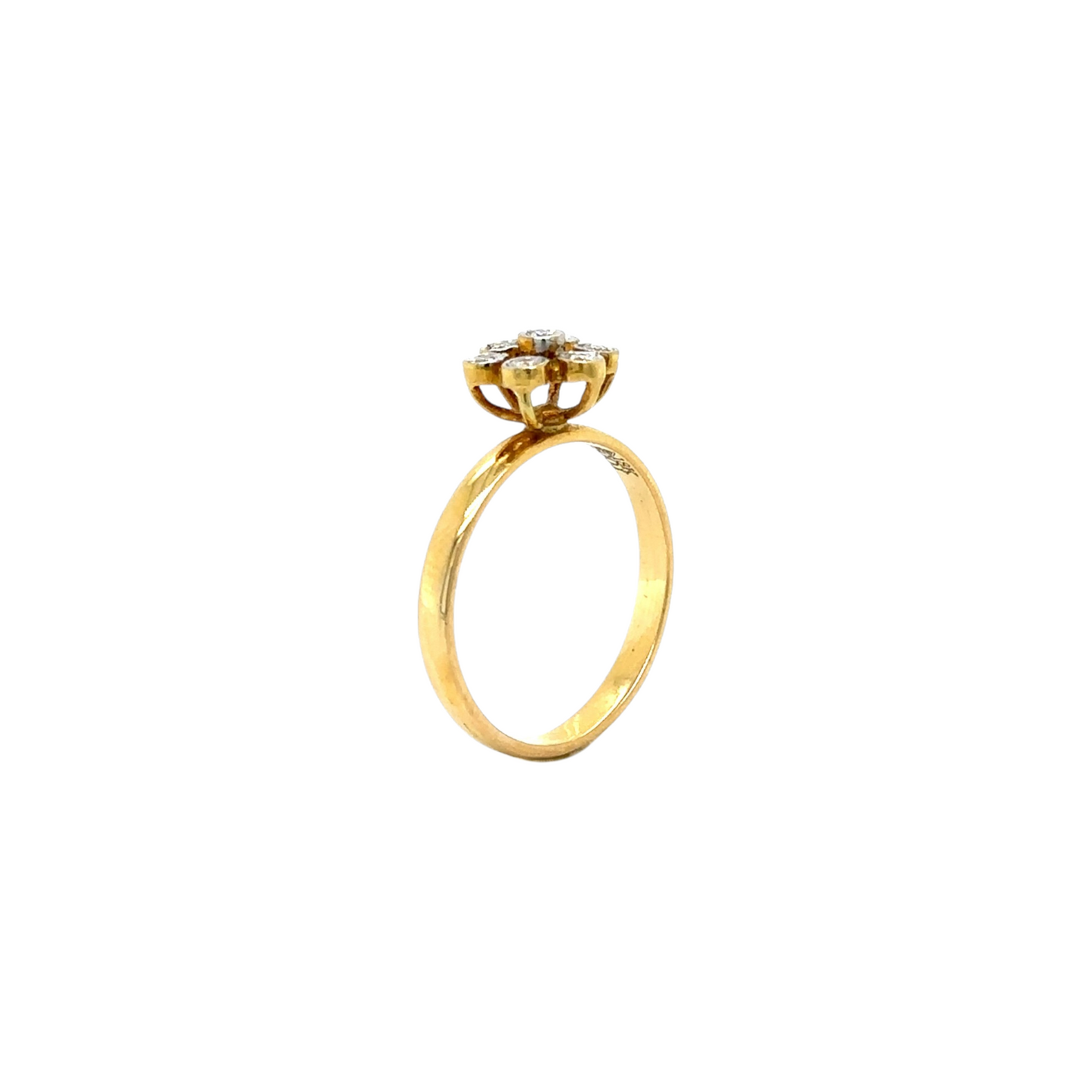Bezel Set Floral Diamond Ring
