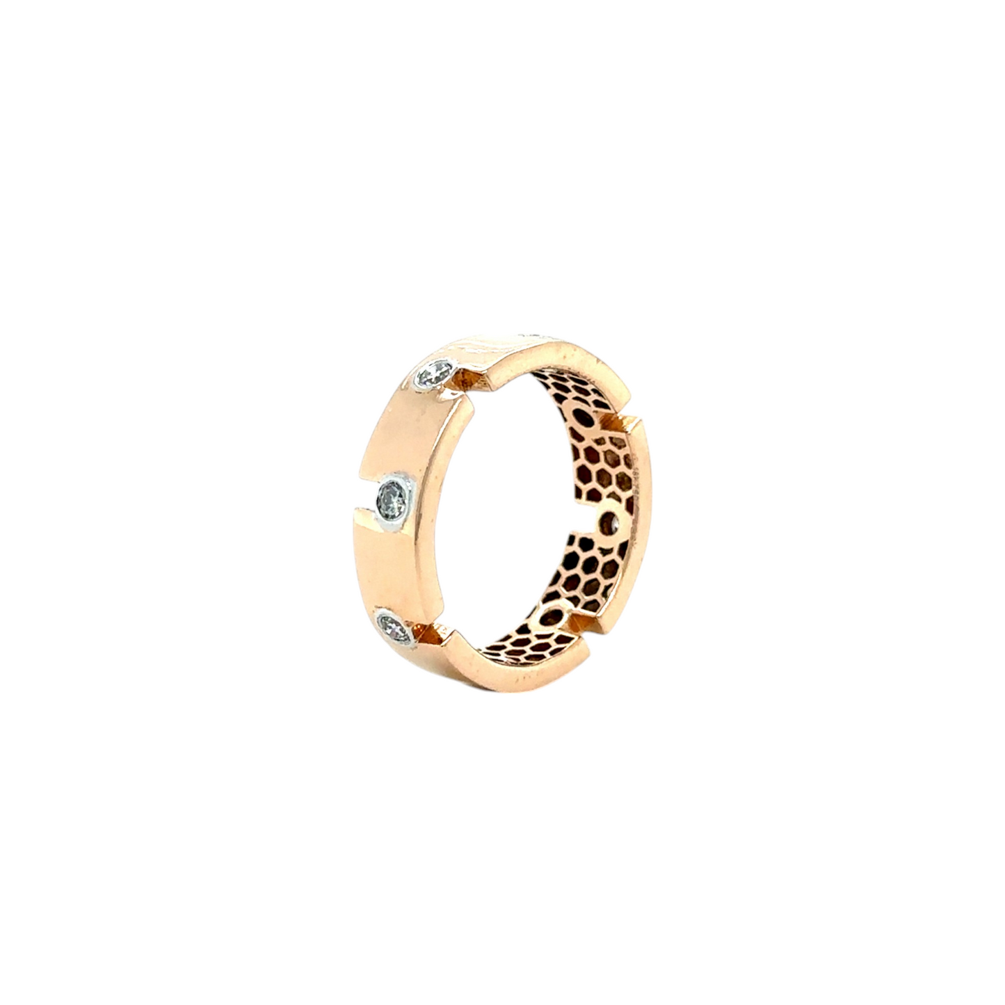 Geometric Diamond Band Ring