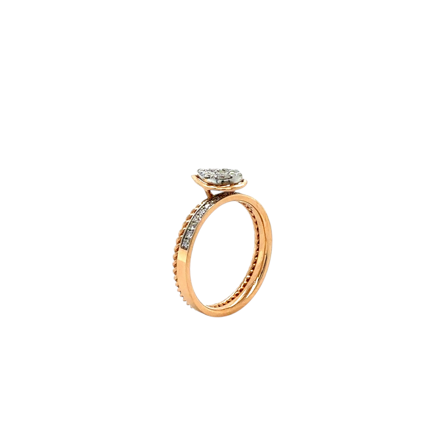 Chic Diamond Stacking Rings with Pear-Cut Accent