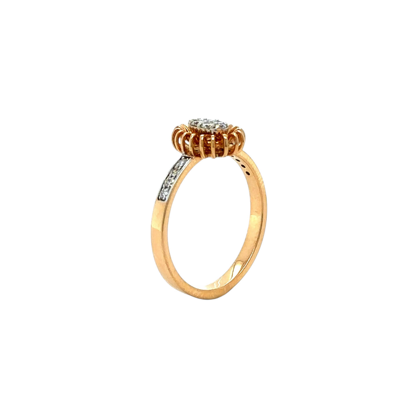 Sunburst Diamond Halo Ring