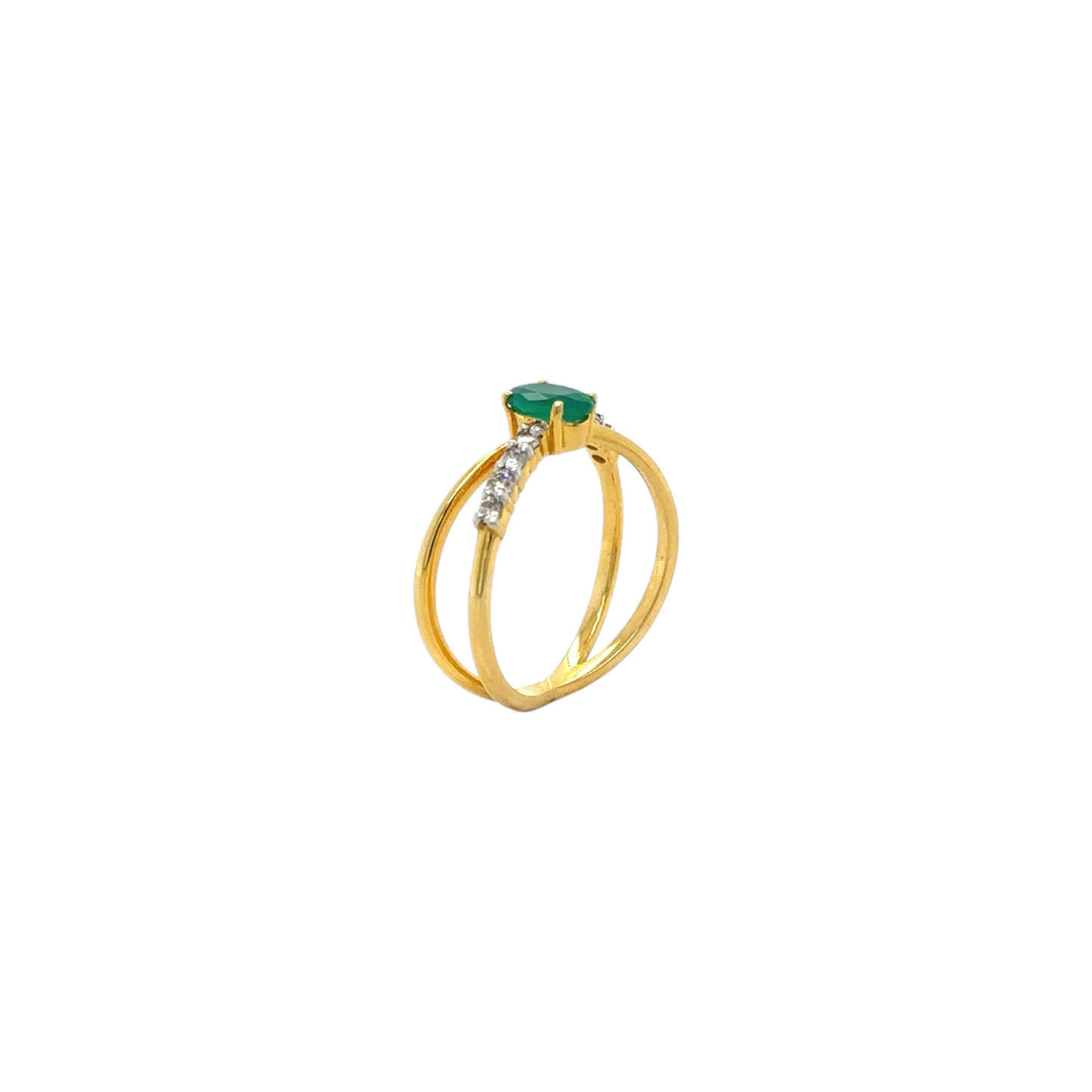 Emerald Infinity Diamond Ring