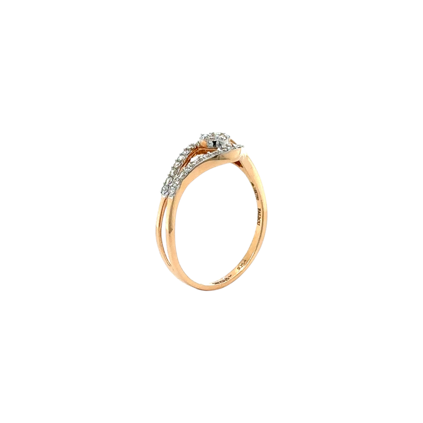 Flowing Diamond Swirl Ring