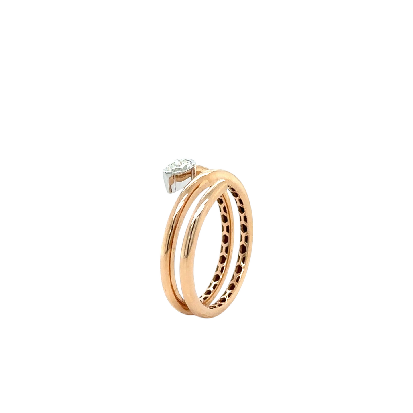 Elegant Pear-Cut Diamond Rose Gold Wrap Ring