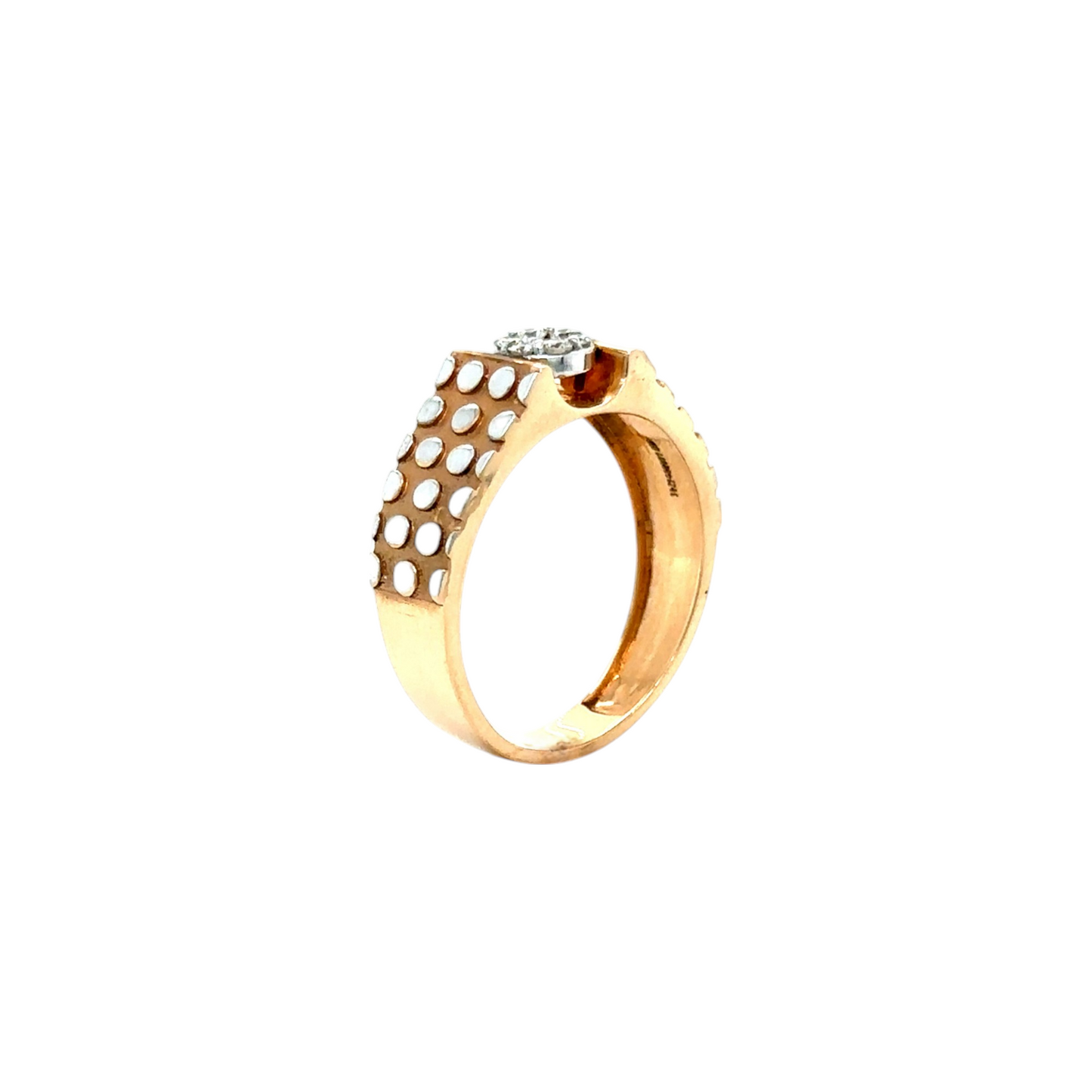 Modern Diamond Men's Ring with Unique Perforated Design