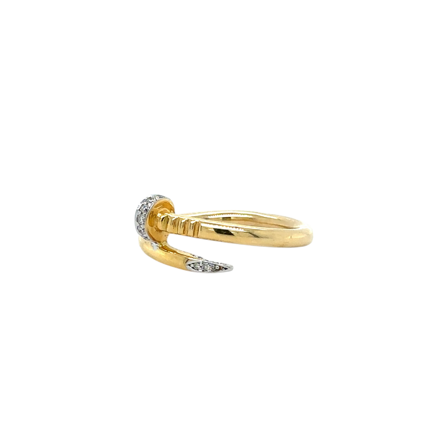 Sleek Nail-Inspired Diamond Ring