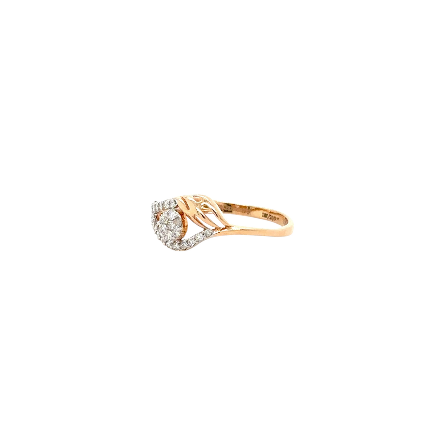 Flowing Diamond Swirl Ring