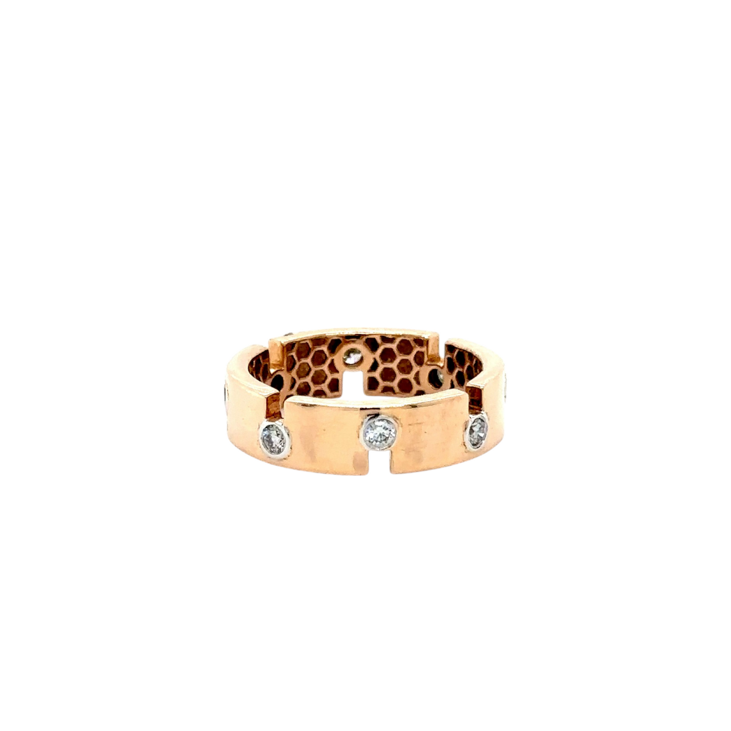 Geometric Diamond Band Ring