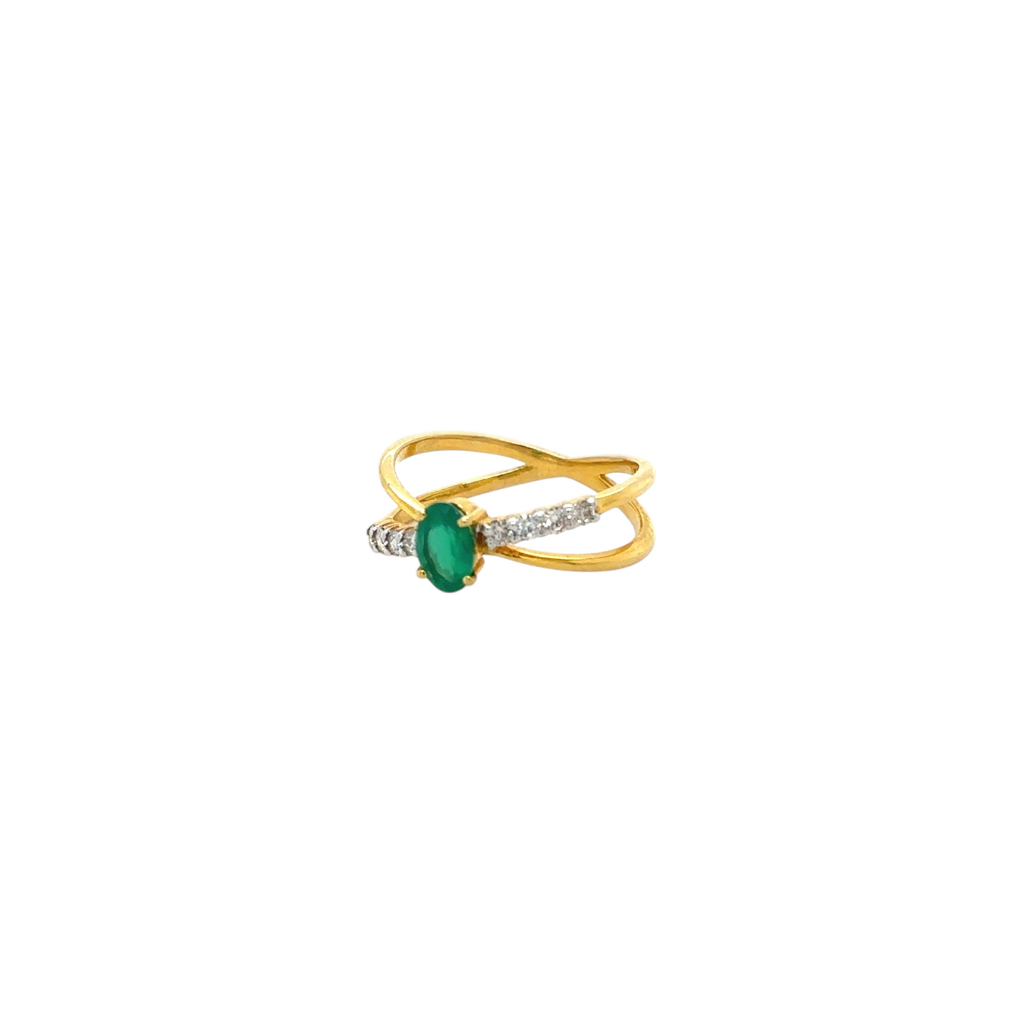 Emerald Infinity Diamond Ring