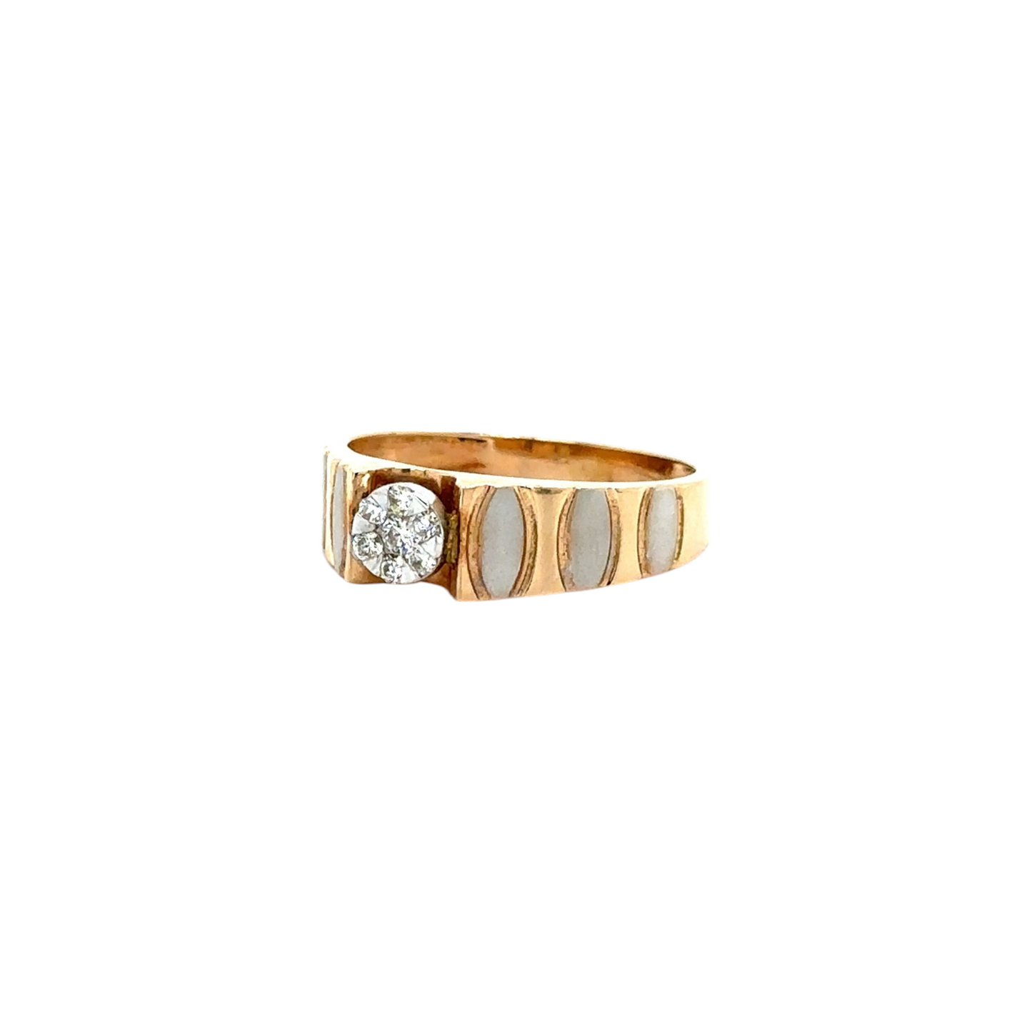 Elegant Diamond Men's Ring with Textured Band