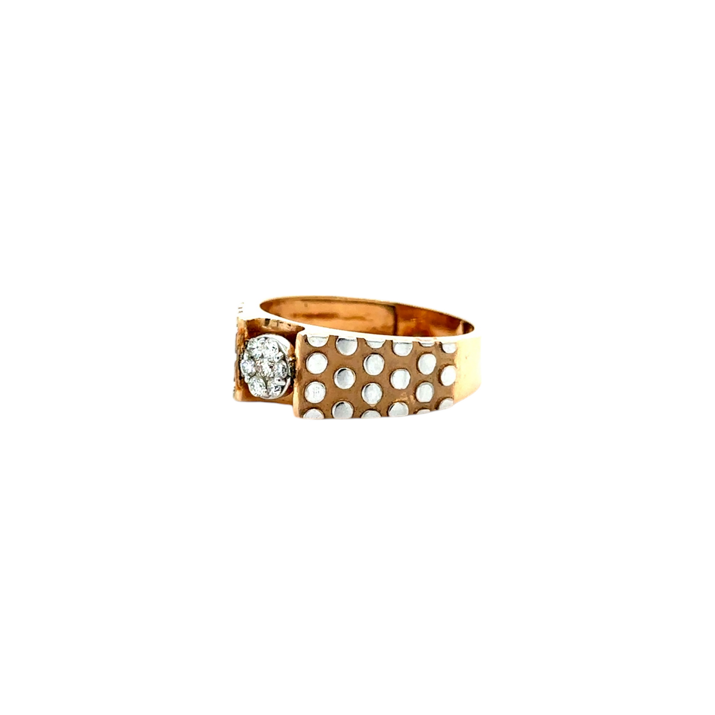 Modern Diamond Men's Ring with Unique Perforated Design