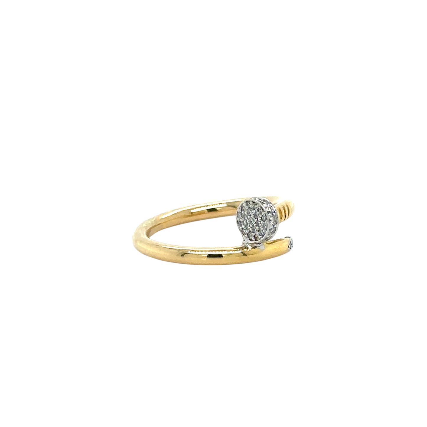 Sleek Nail-Inspired Diamond Ring