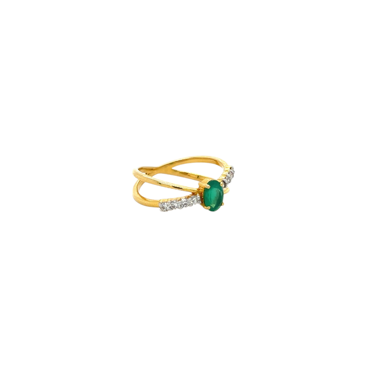 Emerald Infinity Diamond Ring