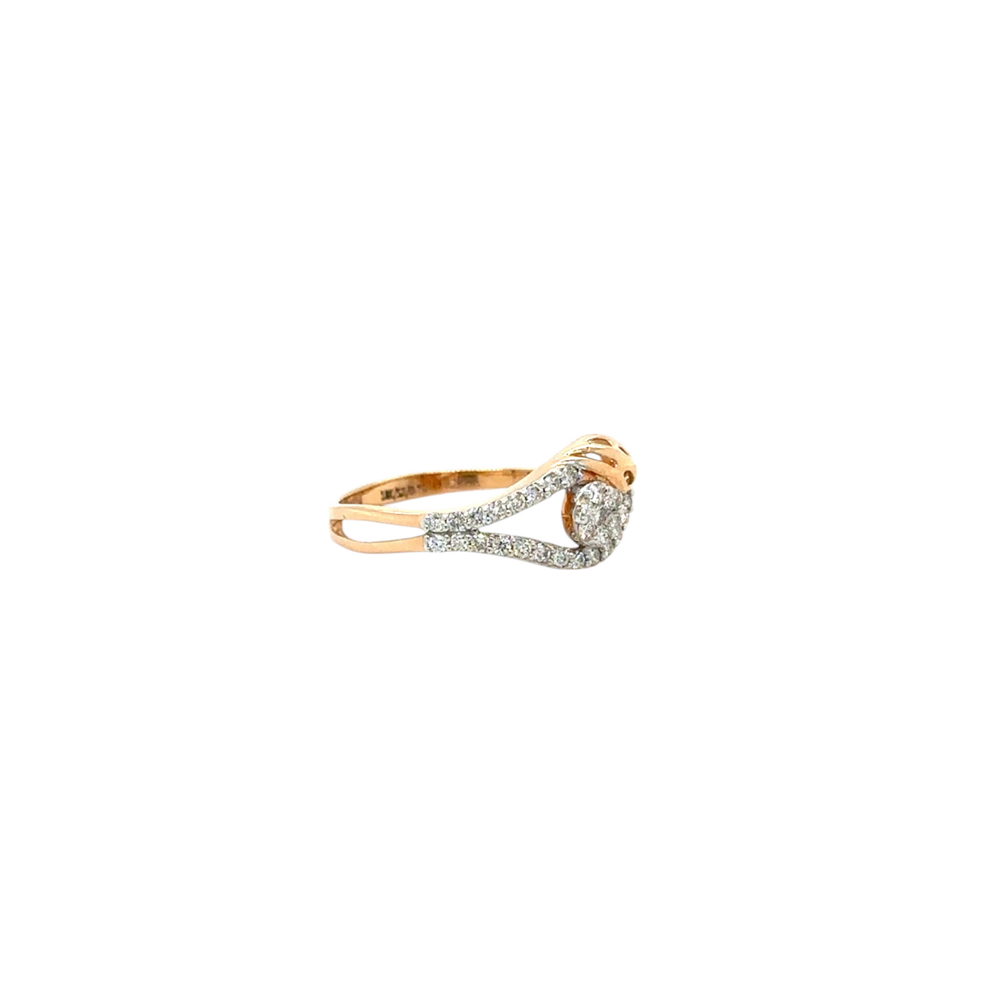 Flowing Diamond Swirl Ring