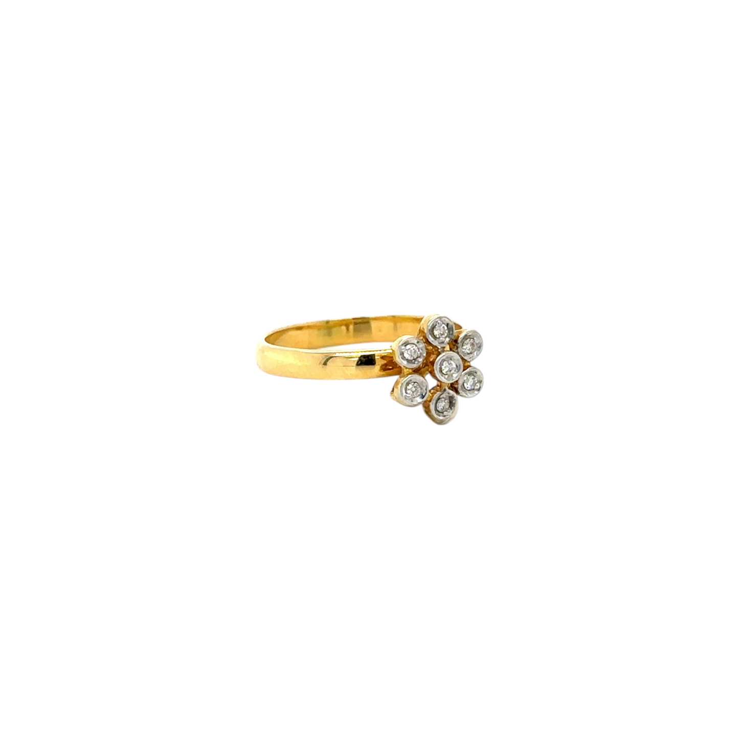 Bezel Set Floral Diamond Ring