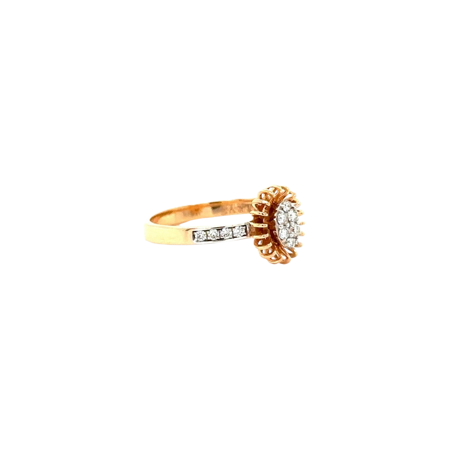 Sunburst Diamond Halo Ring