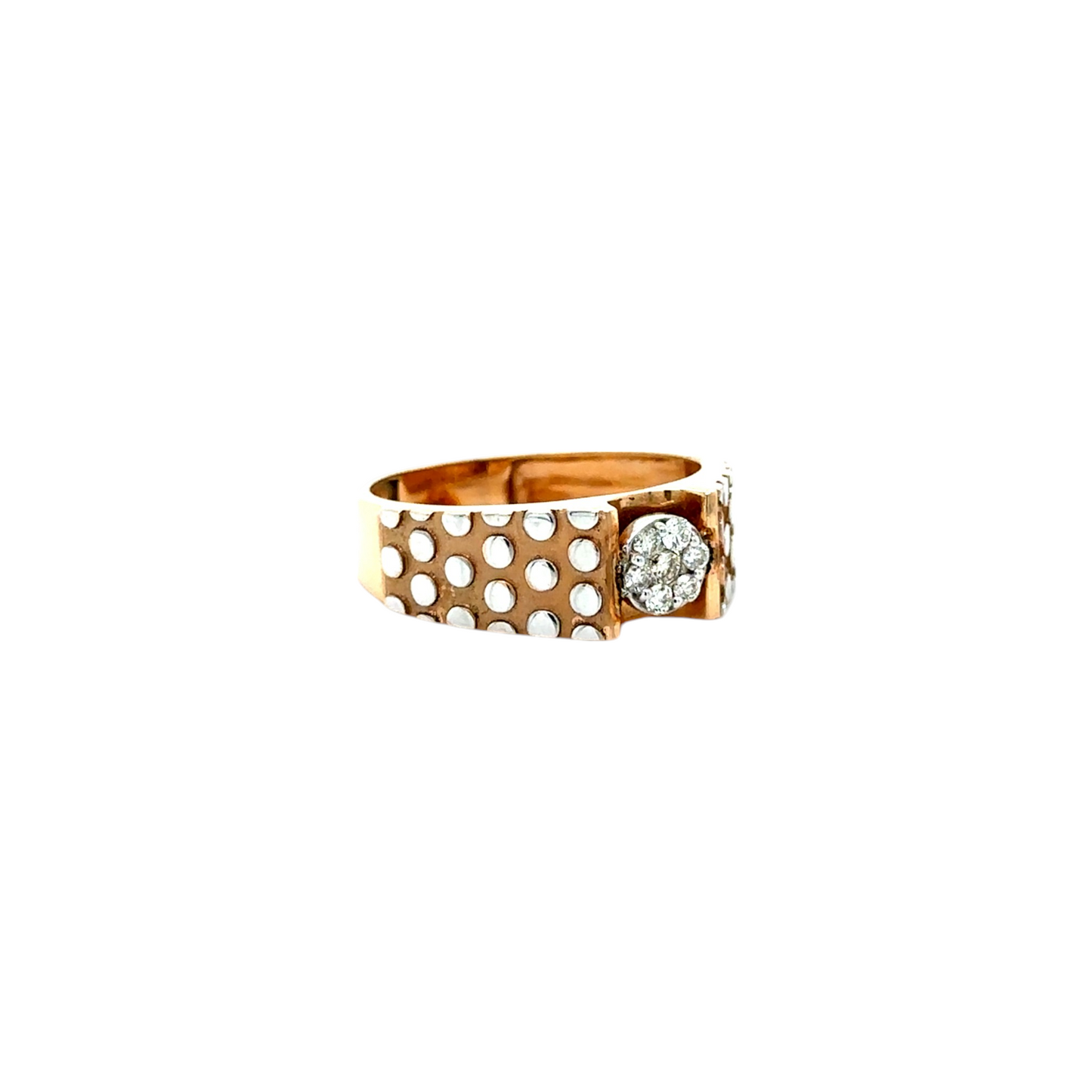 Modern Diamond Men's Ring with Unique Perforated Design
