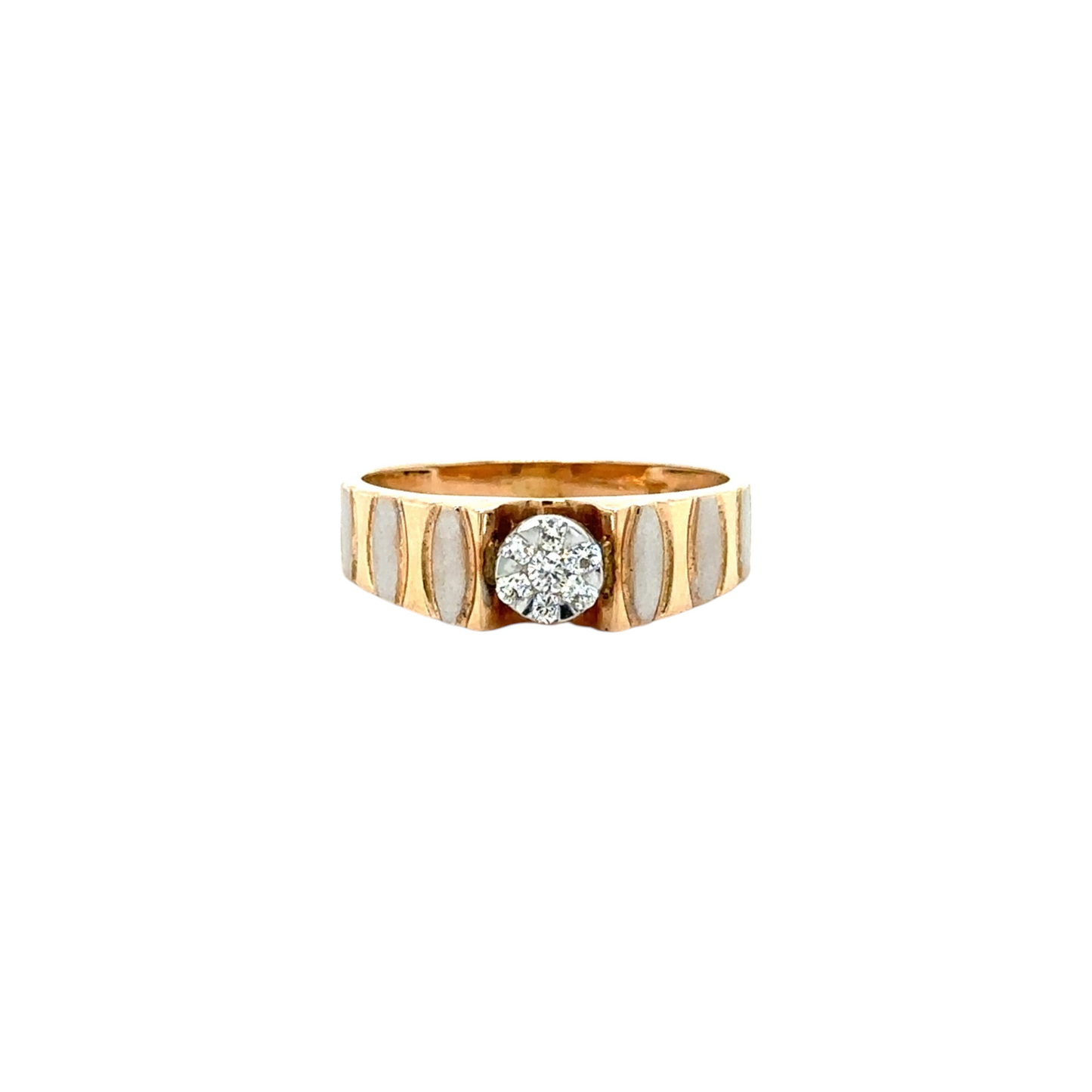 Elegant Diamond Men's Ring with Textured Band