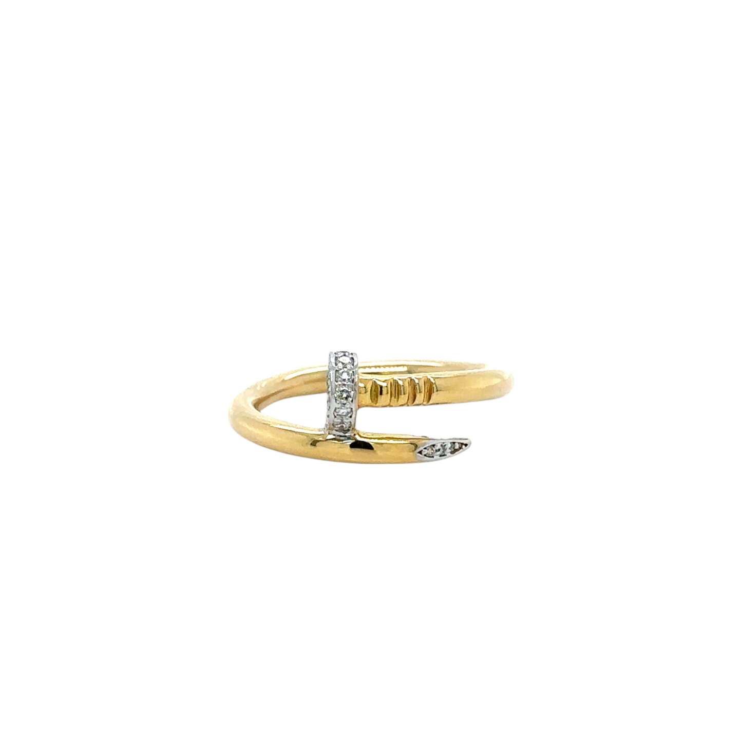 Sleek Nail-Inspired Diamond Ring