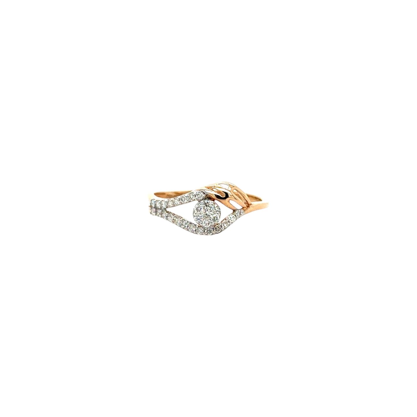 Flowing Diamond Swirl Ring