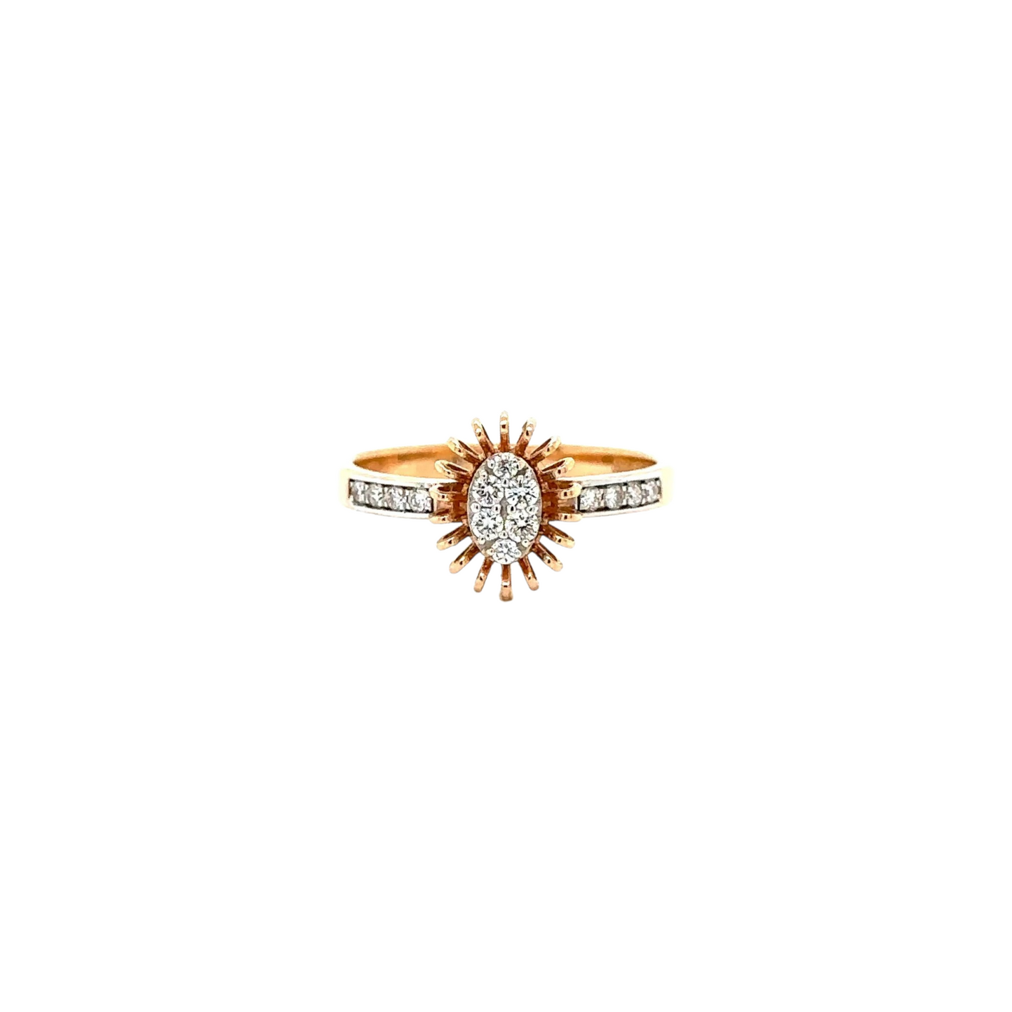 Sunburst Diamond Halo Ring