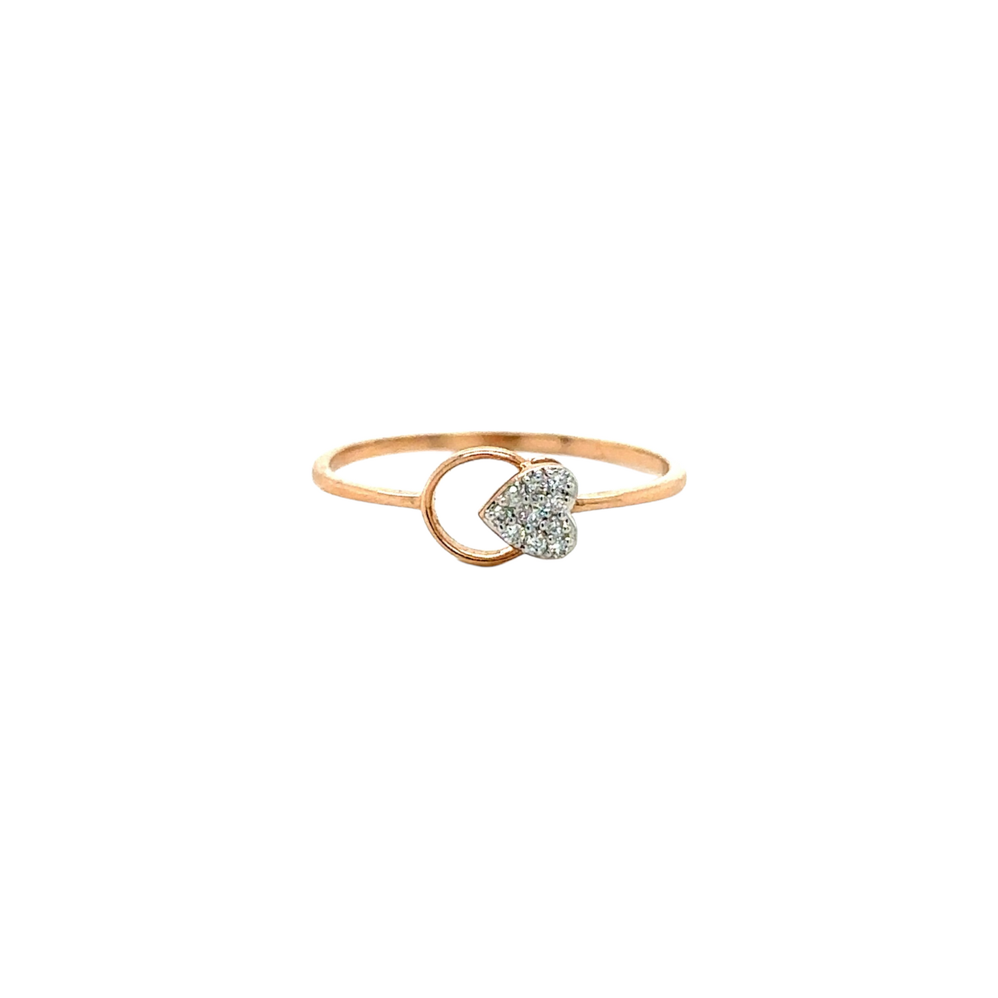Minimalist Heart Diamond Ring