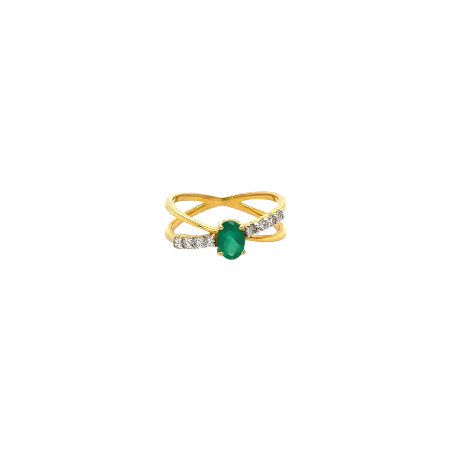 Emerald Infinity Diamond Ring