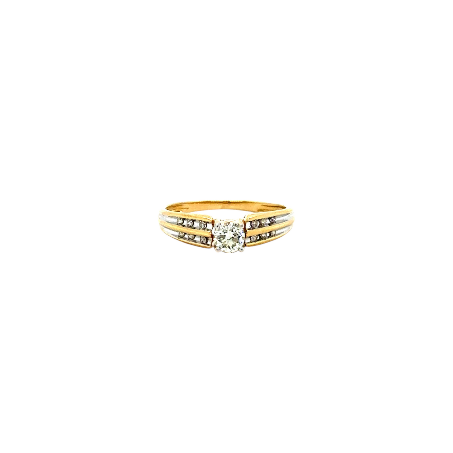 Timeless Two-Tone Solitaire Diamond Ring