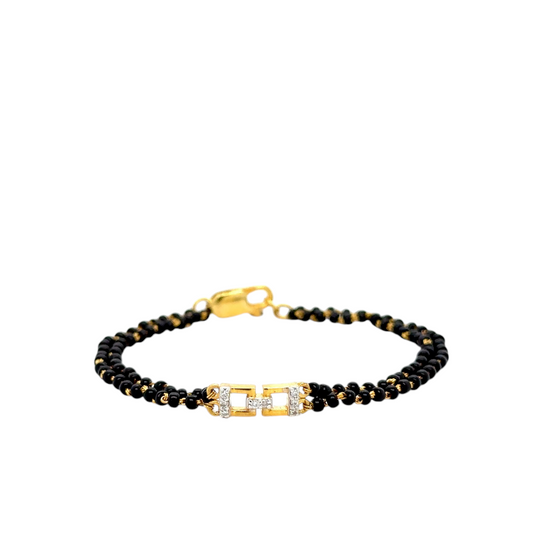 Elegant Gold and Diamond Mangalsutra Bracelet