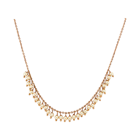 Delicate Pearl Drop Chain Necklace