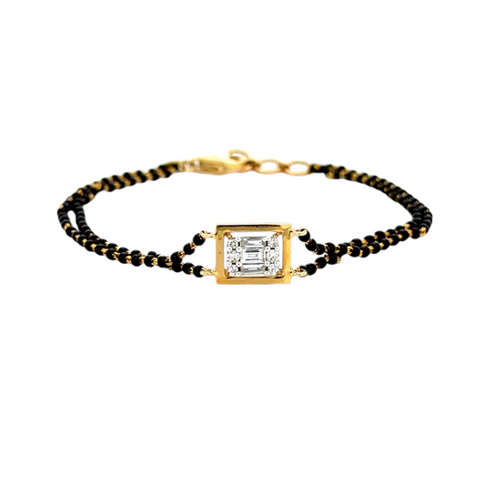 Elegant Emerald Cut Diamond Mangalsutra Bracelet